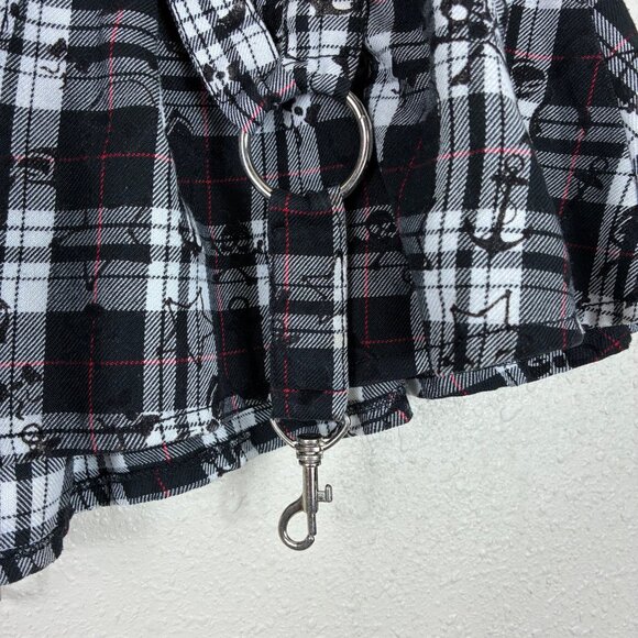 VTG Y2K Ghosts & Angels Ruffled Micro Mini Skirt Skull Bows Sz L Goth - Picture 2 of 7